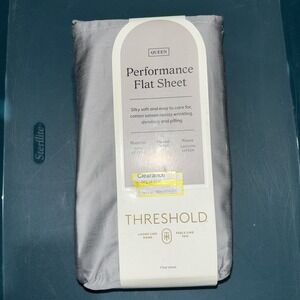 Queen 400 Thread Count Performance Flat Sheet Classic Gray - Threshold:‎ Cotton